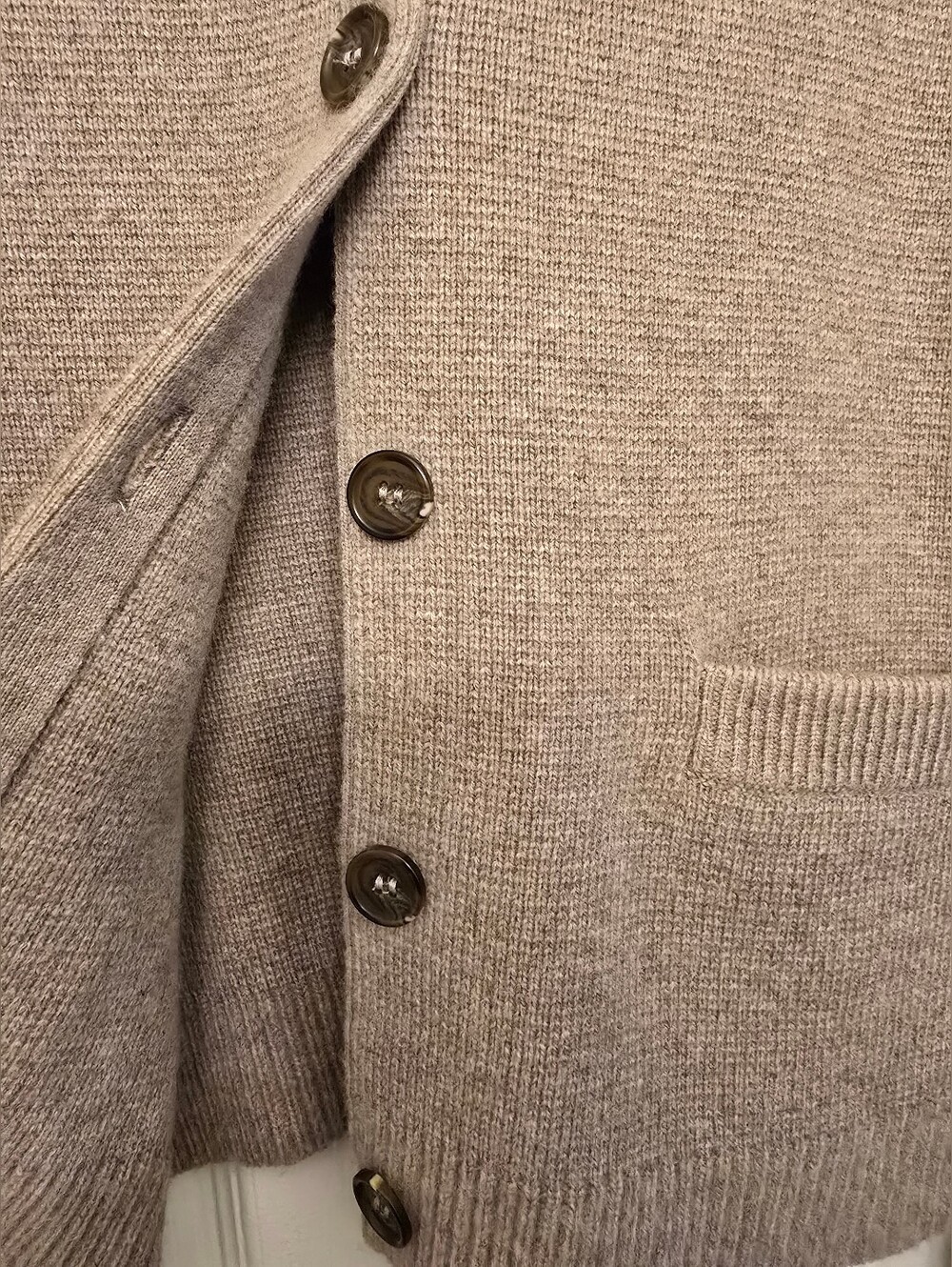 Jenni Kayne Cooper Cardigan, Wool & Cashmere - Taupe, Size M - Picture 7 of 13
